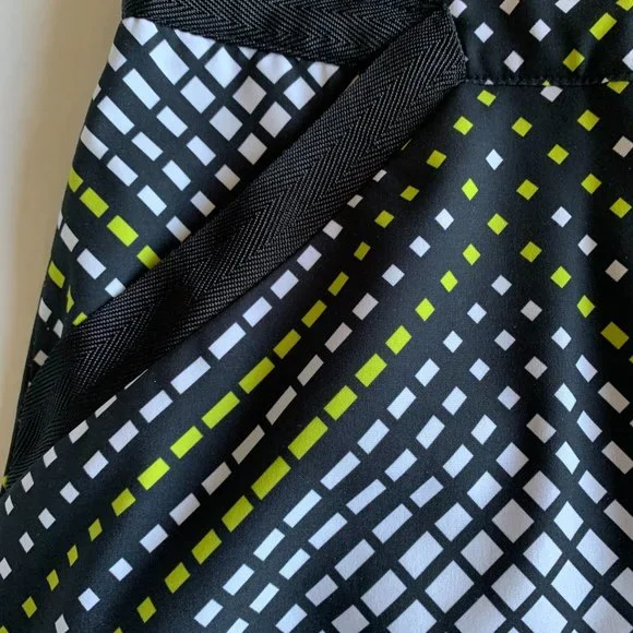 EP Pro Black/White/Lime Green Geometric Golf Skort Size 6 - Picture 4 of 9